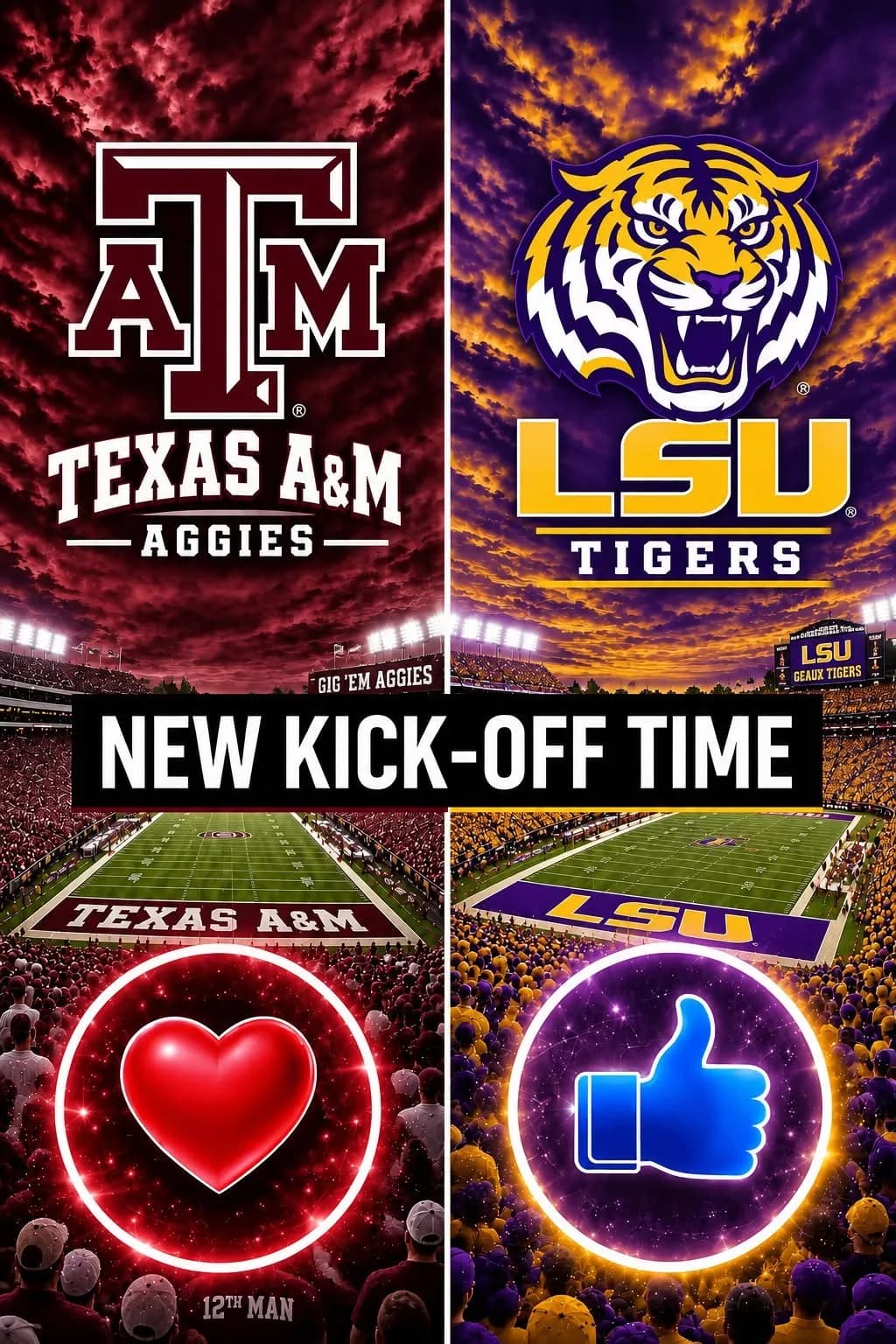 🔥 “CANCEL YOUR SATURDAY PLANS!” — College Football Just Dropped a Major Schedule Bomb: Texas A&M Aggies vs. LSU Tigers Set for a Must-See SEC Primetime Showdown That Could Shake the Entire Season