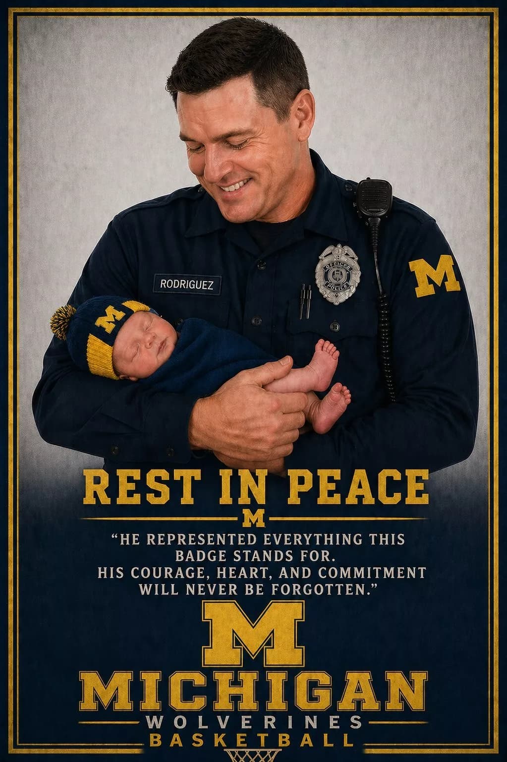 R. E. S. T IN P. E. A. C. E: Michigan Wolverines Basketball Community Mourns Officer David Rodriguez, a Beloved Presence at Crisler Center