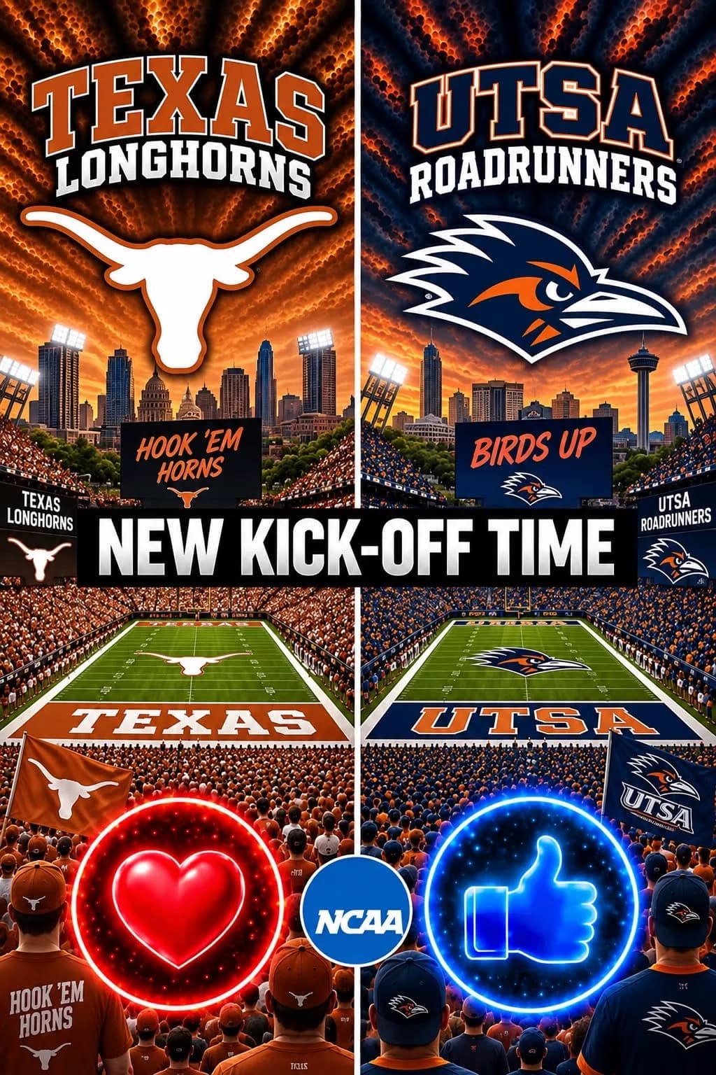 π₯ βCANCEL YOUR SATURDAY PLANS!β β COLLEGE FOOTBALL DROPS A SCHEDULE BOMB: Texas Longhorns vs. UTSA Roadrunners Set to Shake the Season π₯