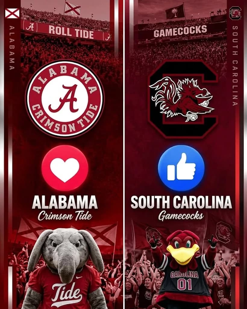 ๐จ OFFICIAL BROADCAST UPDATE: ALABAMA CRIMSON TIDE VS. SOUTH CAROLINA GAMECOCKS SET FOR SATURDAY NIGHT ๐