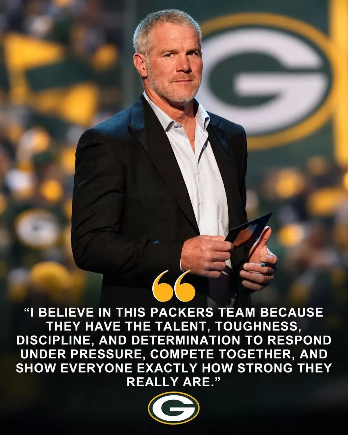 Brett Favre confirmed he will be attending the Green Bay Packers' game against the Chicago Bears to watch the Packers, along with a strong statement about the strength of his former team.... π Full details in the comments below!
